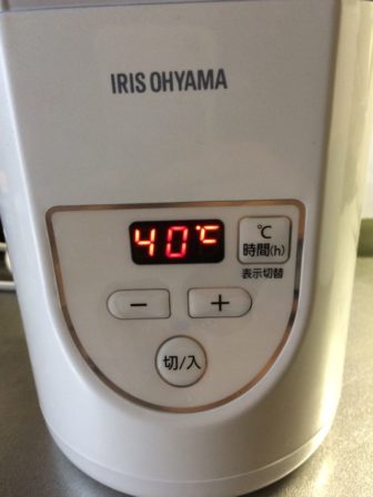 アイリスオーヤマの「ヨーグルトメーカー プレミアム」温度